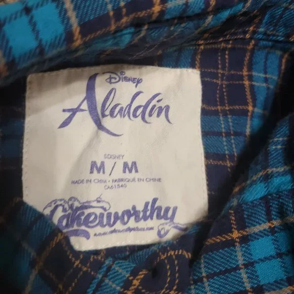 Aladdin Cakeworthy Plaid Women's Medium Jasmine A Prince Does Not Define Me - Picture 9 of 15